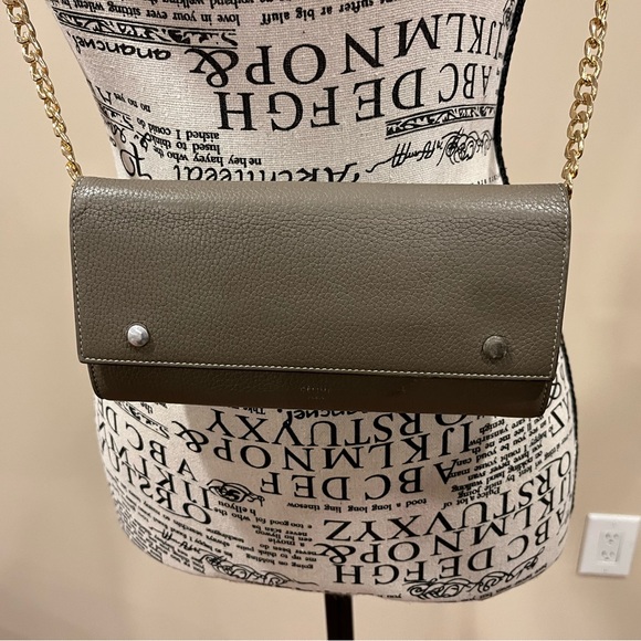 Céline Grey-Taupe Bicolor Yellow Bifold Snap Large Long Flap Wallet - Picture 3 of 16